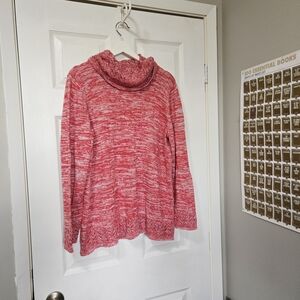 Cleo Red Marled Cowl Neck Sweater
